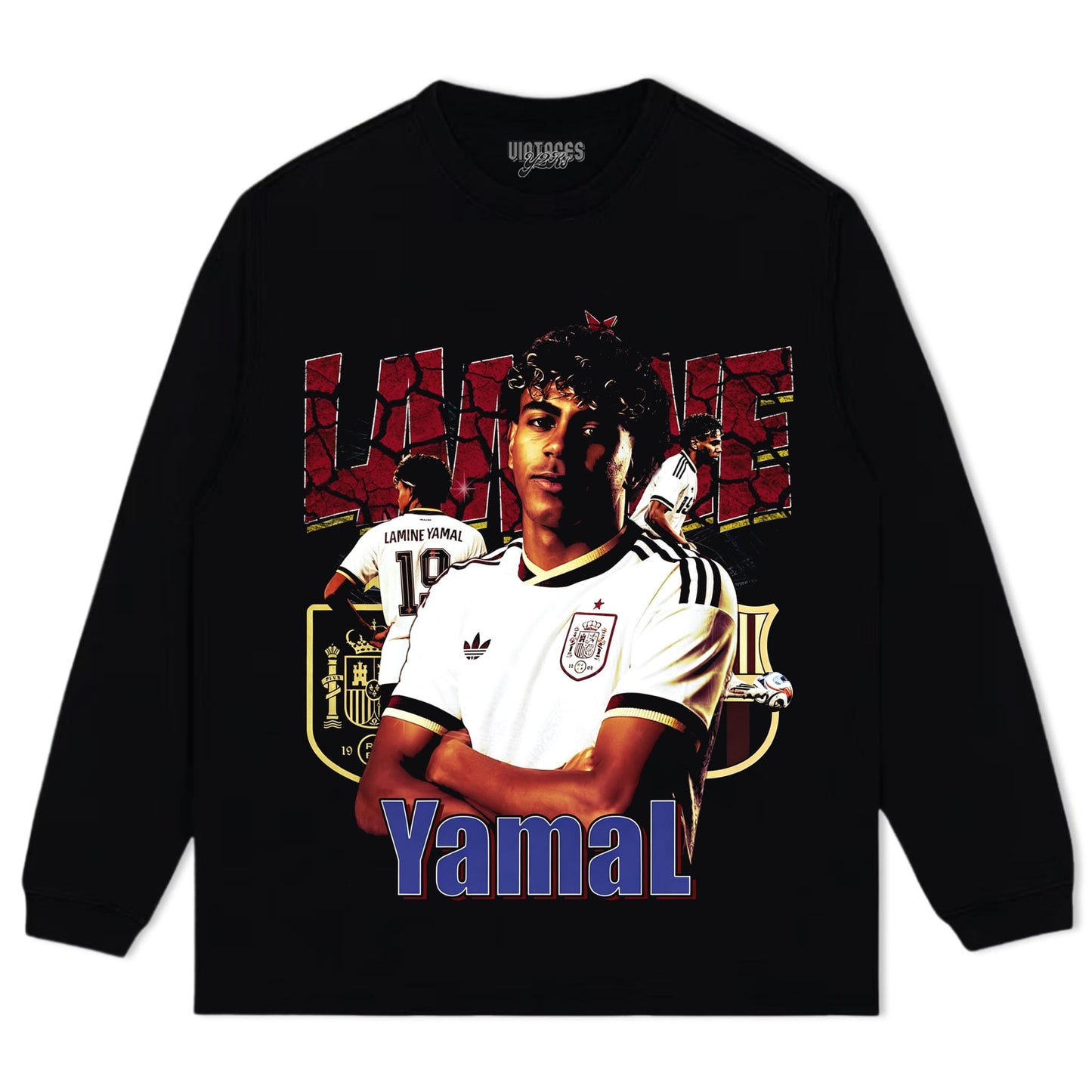 LAMINE YAMAL 2026 VINTAGE V4 TANK TOP & TEE & LONG SLEEVE & LAYERED LS & HOODIE