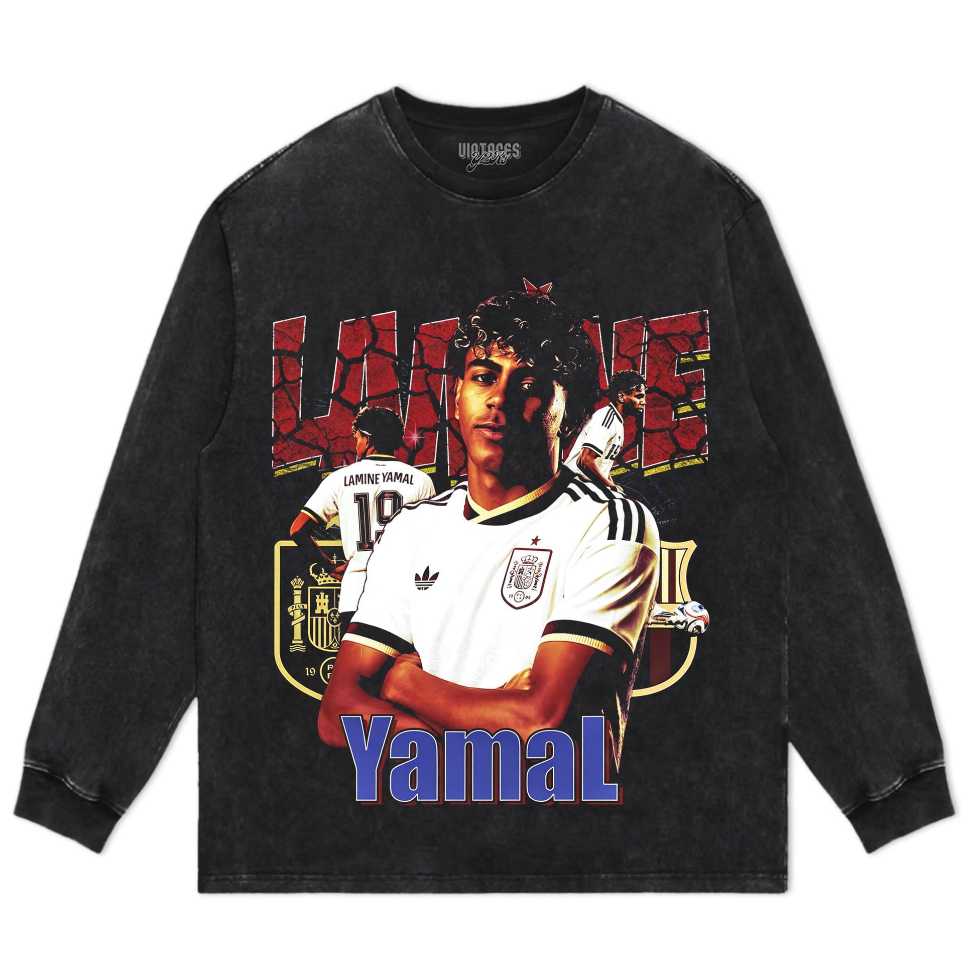 LAMINE YAMAL 2026 VINTAGE V4 TANK TOP & TEE & LONG SLEEVE & LAYERED LS & HOODIE