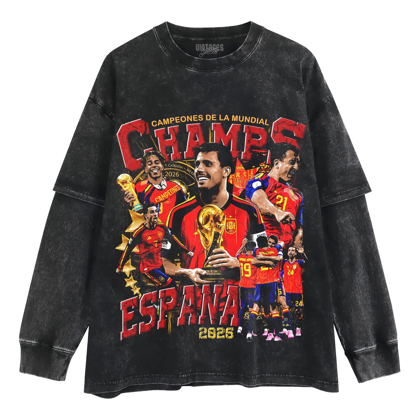 SPAIN - WC '26 CHAMPS V6 TANK TOP & TEE & LONG SLEEVE & LAYERED LS & HOODIE