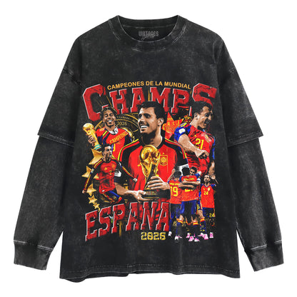SPAIN - WC '26 CHAMPS V6 TANK TOP & TEE & LONG SLEEVE & LAYERED LS & HOODIE